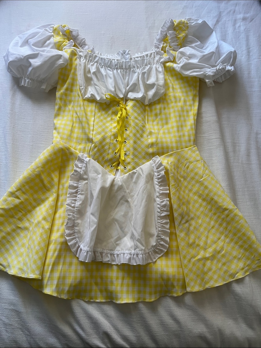 Leg Avenue yellow plaid mini dress